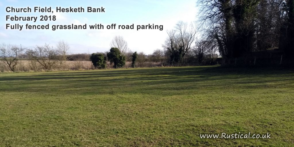 Church field at Hesketh Bank. Available for rent or hire